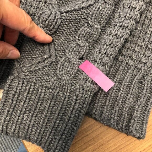 Zara Charcoal Grey Cable Knit Long Sleeve Crew Neck Raglan stitch Sweater size S - Picture 16 of 16